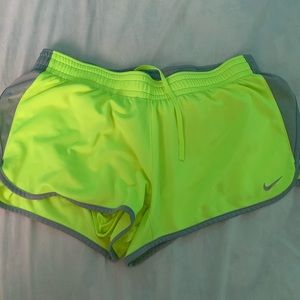 Neon yellow nike shorts